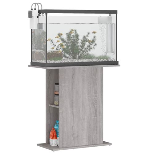 Support d'aquarium sonoma gris 36x75x72,5 cm bois d'ingénierie