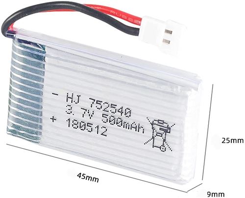 Lot De 4 Batteries YUNIQUE LiPo 650mAh 3,7V 25C – Compatibles Syma X5, Cheerson CX-30W, Skytech M68