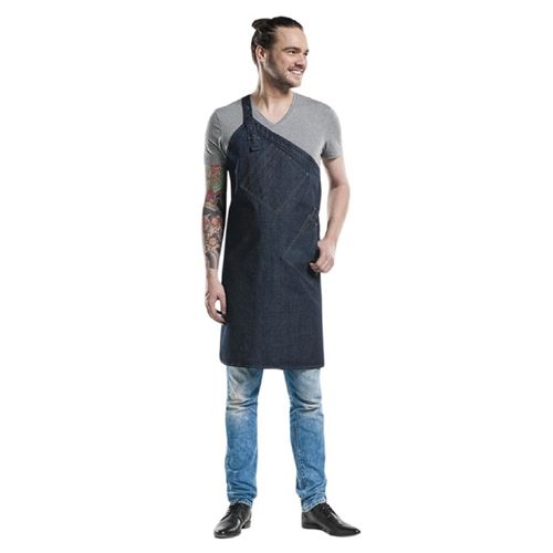 Tablier Bavette Skew Blue Denim   Chaud Devant