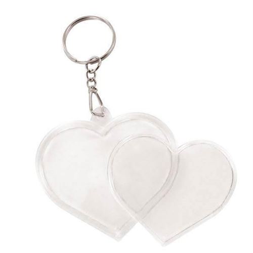 Plastique - 2 porte-clés - Cœur - 4,8x4,8 cm