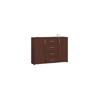 Commode AKORD K45 Wengé 110 cm 2 portes 4 tiroirs façade Wengé 4 étagères 110x35x80 cm - 1