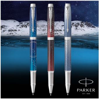 PARKER IM Premium Portal, Stylo roller, Dégradé de rouge, recharge noire pointe fine, Coffret cadeau