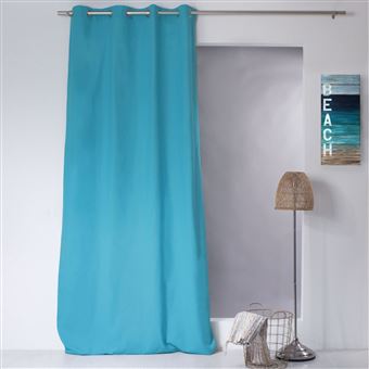 Enjoy Home - Rideau uni effet bachette - 135 x 240 cm - Turquoise - 1