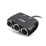 Chargeur de voiture multiprise avec deux ports USB-SBS