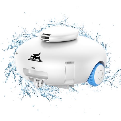 Robot de piscine BIGZZIA - Robot nettoyeur - Batterie rechargeable 7500 mah - autonomie de 140 minutes -forte aspiration 3000pa