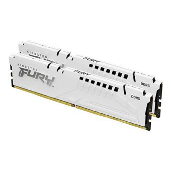 Kingston FURY Beast - DDR5 - kit - 32 Go: 2 x 16 Go - DIMM 288 broches - 6000 MT/s / PC5-48000 - CL36 - 1.35 V - mémoire sans tampon - on-die ECC - blanc - 1