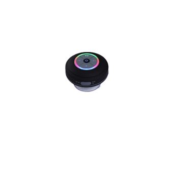 Enceinte Bluetooth Yonis Waterproof Mini Avec Lumière LED Radio FM Subwoofer Carte TF Ventouse Blanc - 1