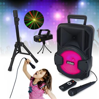 Enceinte Mobile Autonome Karaoke Enfant Party Mobile Usb Bluetooth Micro Sd Micro