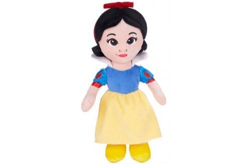 Peluche princesse blanche neige 38 cm - collection blanche neige et les 7 nains - set grand doudou classique enfant et 1 carte tigre