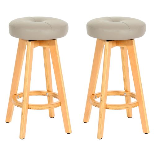 Mendler Lot De 2 Tabourets De Bar - Taupe - Image 3