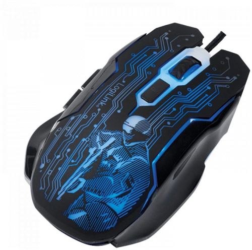 LogiLink Gaming - Souris - optique - 6 boutons - filaire - USB - noir 