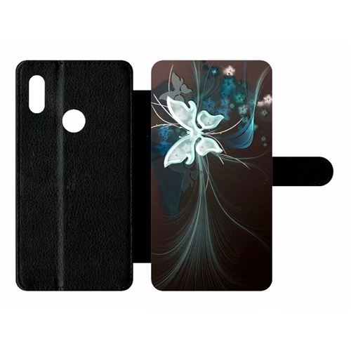 Etui My-Kase pour Y6S 2019 - butterfly vector art - Simili-cuir Noir