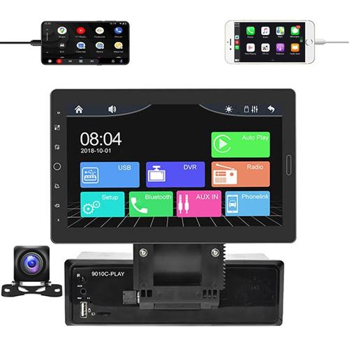 Autoradio 10.1 Pouces Écran Tactile HD Carplay Bluetooth USB FM AHD Caméra YONIS