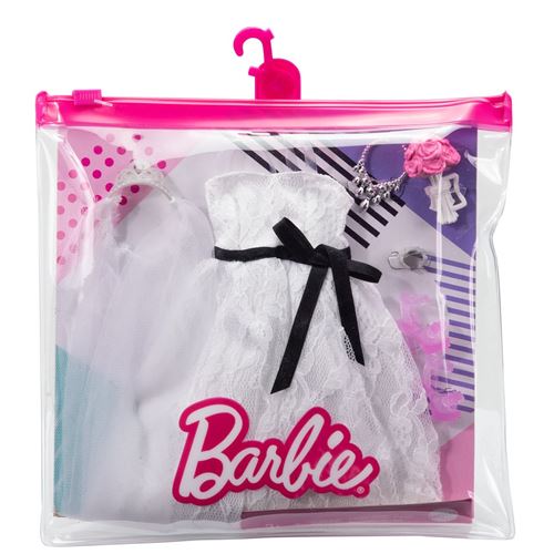 Barbie Fashion Pack - GWF10 - Ensemble tenue de robe de mariée blanche, un voile et quatre accessoires