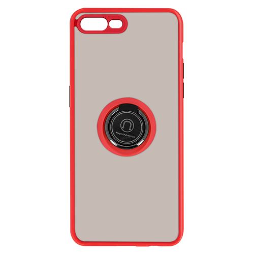 Avizar Coque pour iPhone 7 Plus et 8 Plus Bi-matière Bague Métallique Support Vidéo Rouge
