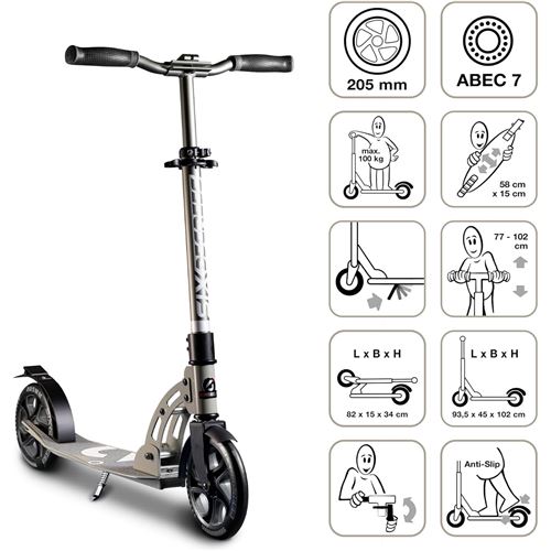 Six degrees trottinette aluminium 205 mm 