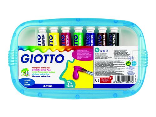 GIOTTO - Peinture - peinture à tempera - 12 ml (pack de 7)