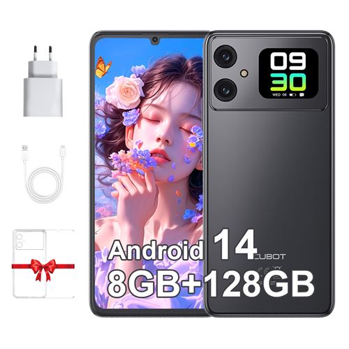 CUBOT A20 Téléphone Portable 6.745” HD+ 12GO RAM 128GO Smartphone Android 14 5100mAh Dual SIM 4G-Noir