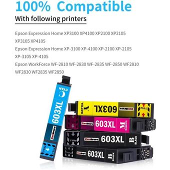 Cartouche d'encre Zambrero Cartouche compatible - Cartouches Compatible  Epson 603XL pour XP-2100 XP-2105 XP-3100 5pcs