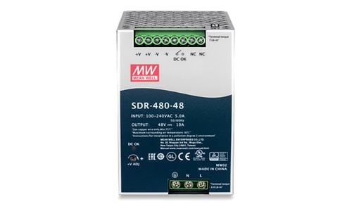 TRENDnet TI-S48048 - Alimentation électrique (montable sur rail DIN) - CA 115/230 V - 480 Watt - PFC active