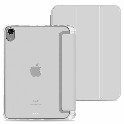 GENERIQUE - Etui pour iPad mini 2021 - Support Tripliure - Porte-Stylo - Gris - Image 2