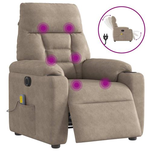Non Communiqué Taupe Fauteuil Inclinable De Massage Électrique