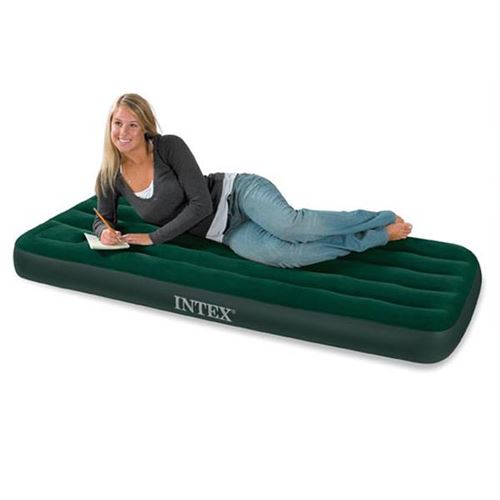 Intex-Matelas gonflable Airbed 1 place Fiber Tech avec gonfleur