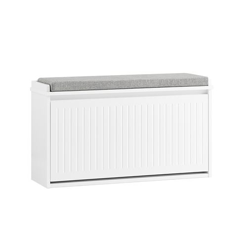 Non Communiqué Blanc Sobuy Banc À Chaussures Avec Coussin Et Abattant, Charge 155 Kg