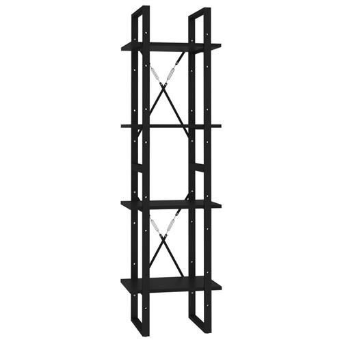 vidaXL Bibliothèque à 4 niveaux Noir 40x30x140 cm Aggloméré