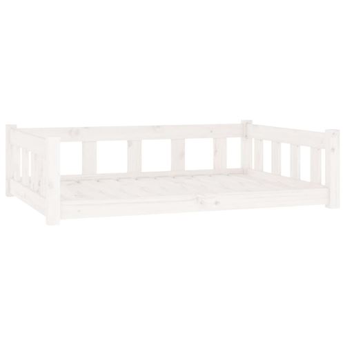 Comparer les prix de Lit pour chien Blanc 105,5x75,5x28 cm Bois de pin solide