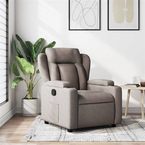 Non Communiqué Gris Vidaxl Fauteuil Réglable Tissu Taupe