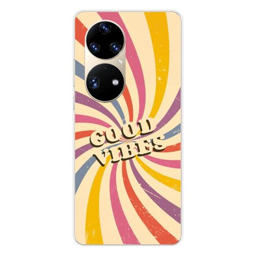 Coque en silicone imprimée compatible Huawei P50 Pro Good vibes