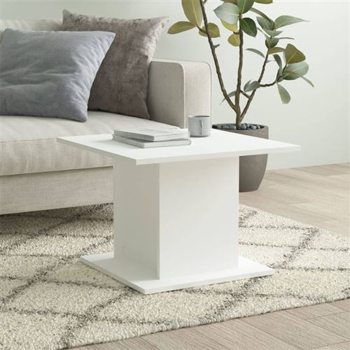 Table basse blanc 55,5x55,5x40 cm bois d ingénierie