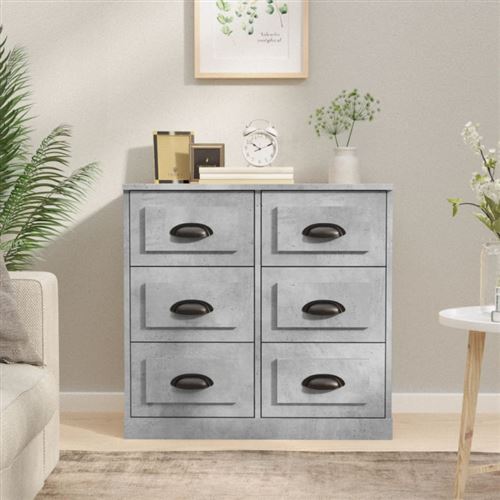 VIDAXL - Buffet - Gris Béton - 70x35,5x67,5 cm - Image 3