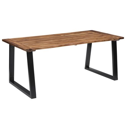 Non Communiqué Marron Table À Manger Bois D Acacia Massif 180X90 Cm