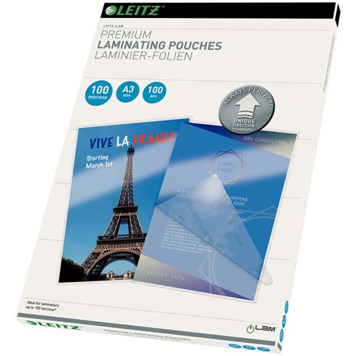 Leitz Pochettes de plastification ILAM 100 microns A3 100 pcs