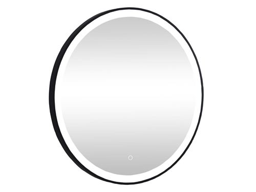 Miroir de salle de bain lumineux rond noir avec Leds - D. 80 cm - NUMEA