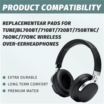 Kit Coussinets + Bandeau Pour Casque JBL TUNE 700BT/720BT/710BT/750BTNC/760NC/770NC – Neuf