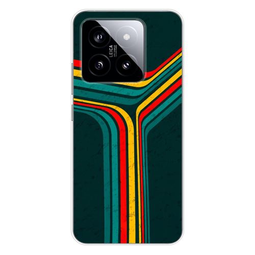 Coque en silicone imprimée compatible Xiaomi 14 Pro Retro lines