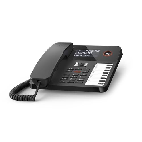 Gigaset Desk 800A - Téléphone filaire - système de répondeur avec ID d appelant - noir