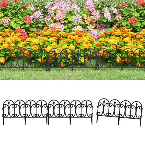 Non Communiqué Noir Bordures De Pelouse 17 Pcs 10 M Pp