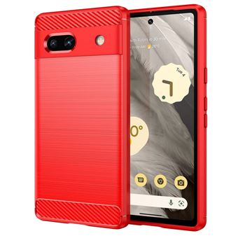 Coque pour Google Pixel 7a 5G - housse etui silicone gel carbone + film ecran - ROUGE - htdmobiles - 1