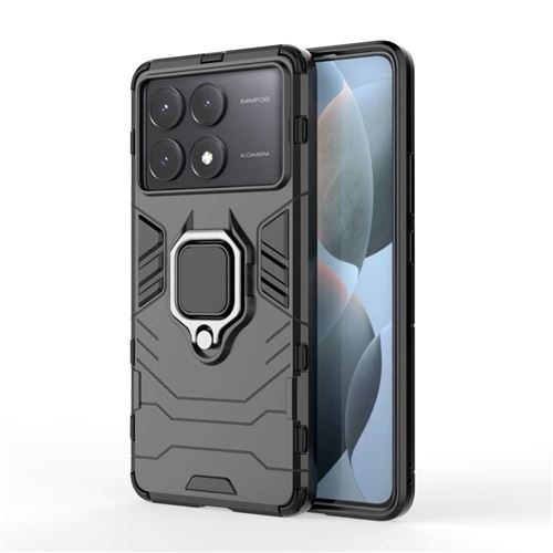 Coque pour Xiaomi Redmi K70E 5G / Poco X6 Pro 5G - housse etui rigide anti choc + verre trempe - NOIR - htdmobiles