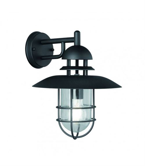 Applique Murale noire de jardin Exto 1 Ampoule Hauteur 33 Cm