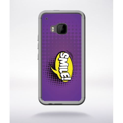 Coque Smile Fond Mauve Compatible Htc One M9 Transparent