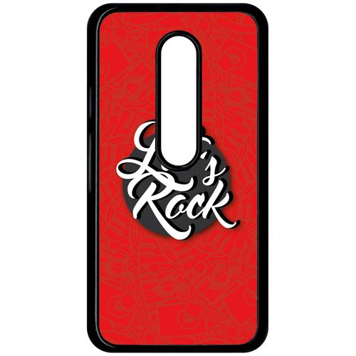Coque Motorola Moto G 3 Lets Rock Fond Rouge