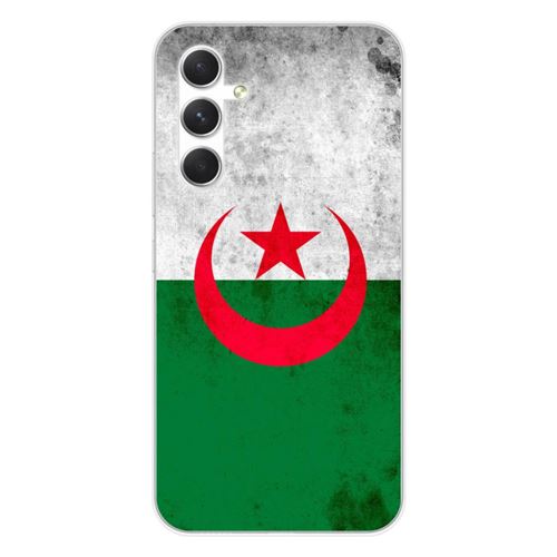Coque en silicone imprimée compatible Samsung Galaxy A54 5G Drapeau Algérie