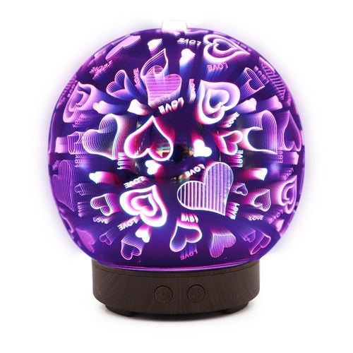 Diffuseur ultrasonique de parfum d'arôme diffuseur d'huile essentielle en verre 3D yxsd-002 - Multicolore