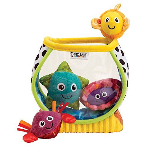 LAMAZE - My First Fishbowl Toy, Capture Babys Curiosity with Sea Creatures to Rattle, Squeak and Collect with Colorful Patterns, Interesting Textures and Unique Sounds, 6 Months and Older
