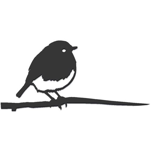 Metalbird - Oiseau à planter rouge gorge en acier corten Hauteur 14cm